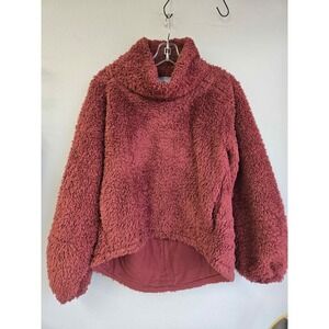 Lululemon Warmth Restore Sherpa Fleece Turtleneck Pullover Red Dust XS/S